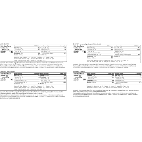 Lucky Charms Cereal Variety Pack for Kids, 8 Single Serve Pouches, 9.14 oz
Cinnamon Toast Crunch Cereal Variety Pack for