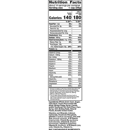 Chocolate Chip Cookie Crisp Breakfast Cereal for the Whole Family, Made with Whole Grain, 18.3 oz, Family Size
| Whole
