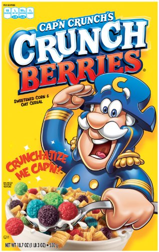 Cap'n Crunch Crunch Berries Cereal, 18.7-Ounce Boxes (Pack of 5) for Kids and Family Enjoyment at Breakfast Time with Po